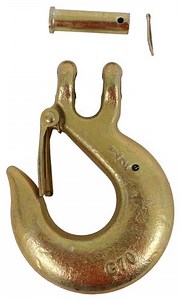 Titan Chain Clevis Hook w/ Spring Loaded Latch for Chain w/ 1/2" Thick Links- 11,300 lbs Titan Chain