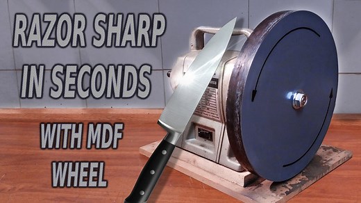 MDF sharpening wheel for quick and easy blade sharpening
