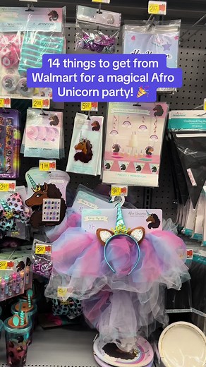 Here are 14 magical items you can get from @Walmart to create a divine and unique Afro Unicorn party! Now go make some magical memories! 🤎🦄🌈✨🎉 #afrounicorn #afrounicornofficial #afrounicorn_official #afrounicorninwalmart #kidpartyideas