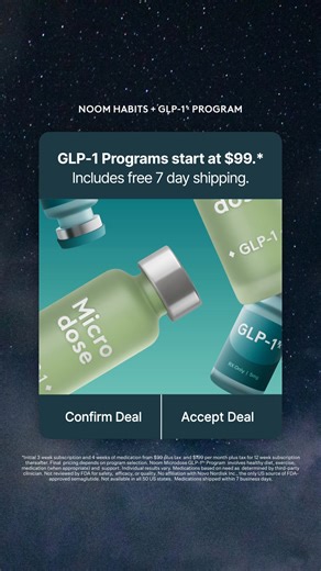 Go beyond the prescription! Pair your GLP-1 with Noom’s Weight Program to lose up to 48% more than medication alone. Reach your goals with: 🍽️Protein tracking and data 🏋️‍♀️Muscle Defense workouts to prevent muscle loss 🤝Side effect support Take the 5-minute quiz today! | Noom