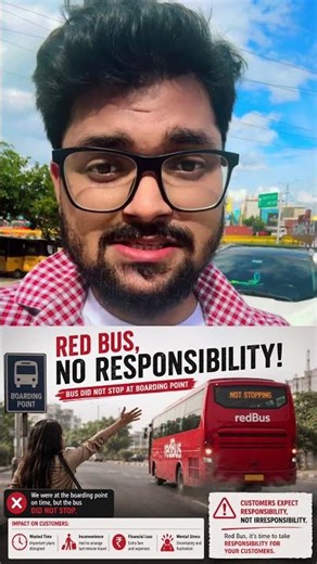 🚨RedBus Irresponsibility 😱#redbus #poorservice #travel #india #busservice #ytshorts #viral #fyp