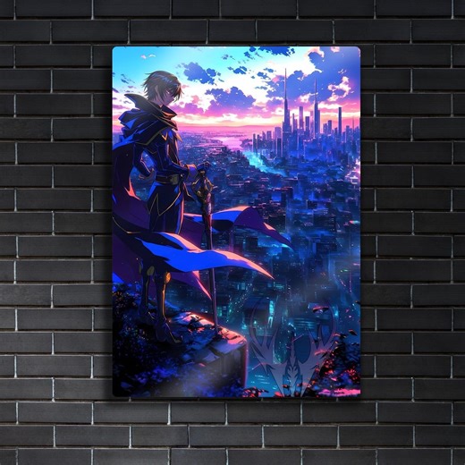 Lelouch Lamperouge Metal Art - Imperial City Poster - Code Geass Anime - Strategy Gift - Etsy