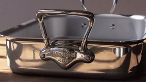 Mauviel M'Cook B 5-Ply Polished Stainless Steel 5-Piece Cookware Set With Brass Handles, Made In France