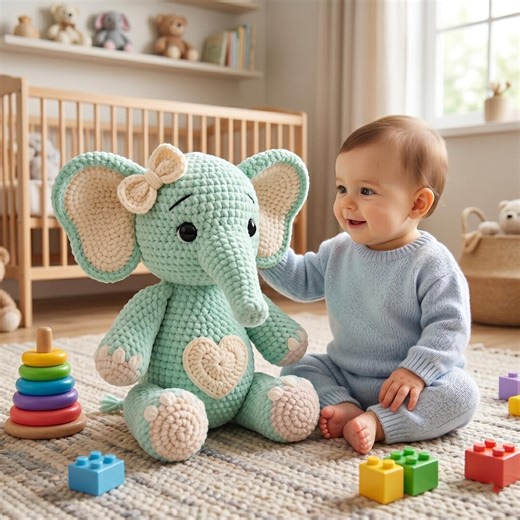Easy Crochet Elephant Pattern, Amigurumi Digital Download PDF, Cute Animal Toy, Patron Crochet Elephant, New Baby Gift - Etsy