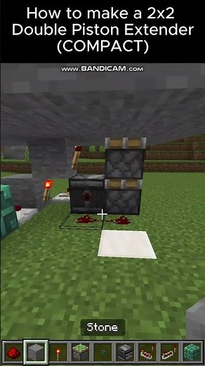 How to make a Vertical Double Piston Extender In Bedrock #minecraft #tutorial #redstone