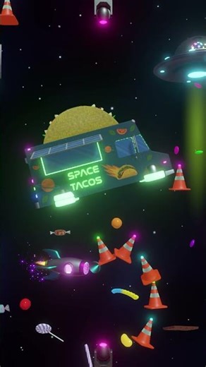 Space Tacos truck in the game Outer Space Piñata!