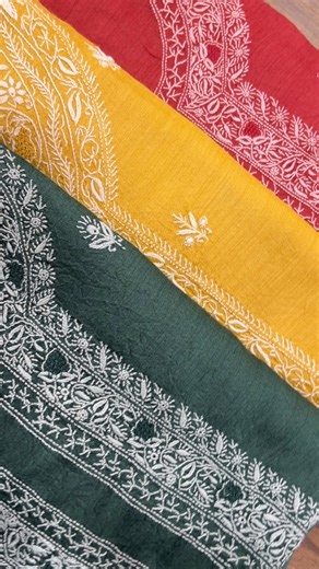 Launching Moonga Silk Collection in Festive & winter ready colours @ 4:30 pm Festive Colours of our Chikankari Moonga Silk Collection BOOKING No. Lucknow Store :9161461708 Delhi Store :9999435552 To order kindly take a screenshot of the article and whatsapp us on 9161461708 | 9999435552 no cod no exchange no return For a return request, uncut parcel opening video is mandatory highlighting any kind of manufacturing defect ( parcel opening video should start from opening the parcel) an open packet