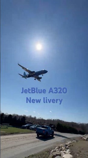 JetBlue A320 in the new livery landing at Westchester County Airport (HPN) #jetblue #a320 #aviation