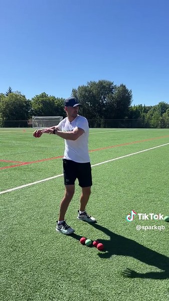 Plyo ball drills are essential for QBs. This helps with arm speed, velocity, path efficiency, and overall acceleration. We also emphasize certain throws to key in on specific movements (torso rotation, sequence, scap load, decel, etc). I recommend QBs do plyo throws 2-3 times weekly and about 15-30 throws per session. I like to do this after warmups but before throwing to prime the arm and emphasize the fundamentals we will be focusing on that day. If you are not doing these then you are leaving