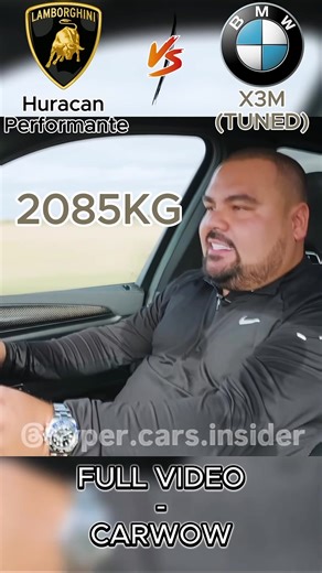 Huracán Performante: 0-60 ~2.5s, screaming V10, track god. Tuned BMW X3M: 0-60 sub-2.7s, 720 HP, seats 5, hauls the family... and runs mid-10s quarter miles! These viral drags prove: Power launch control > badge prestige sometimes. Sleeper SUV embarrassing supercars again — classic American car scene energy! Team Lambo or Team X3M? Vote in comments! 🔥 #BMW #bmwx3m #lamborghini #DragRace #sleepercar | Hyper Cars Insider