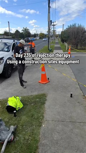 Daily Rejection on Instagram: "day 235: have a turn using a construction sites equipment I have never seen these machines before but they look fun so I decided to ask if I could have a turn! unfortunately I wasn’t allowed to probably bc of safety reasons (totally fair) but he was kind enough to explain to me what it does :) I need y’all to give me some fresh ideas, we still have over 100 days left and I’m struggling to think of some lmao #rejectiontherapy #rejection #askingstrangers #fyp #strang