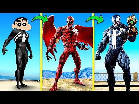 SHINCHAN Became GOD VENOM To Save MARVEL TEAM From DEMON VENOM in GTA 5 (GTA 5 MODS) - THELOUDDUDE