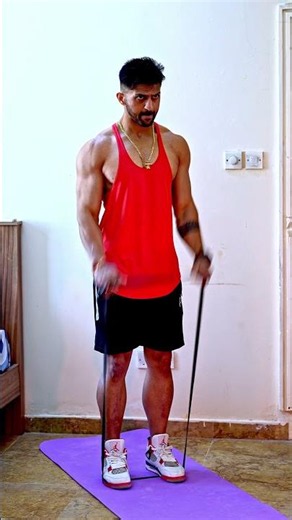 Biceps at home with Resistance bands #homeworkout