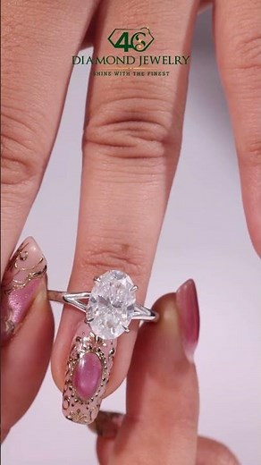 Oval Cut Split Shank Solitaire 💎 Elegant Engagement Ring