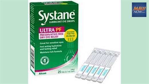 DOH issues recall alert for Alcon Laboratories Systane Brand Lubricant Eye Drops | Maui Now