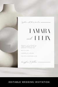 Minimalist Wedding Invitation Template | Modern Simple Wedding Invite | Editable Digital Download - Etsy