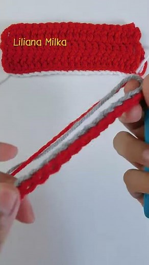 Como trabajar CADENAS DOBLES A CROCHET, ganchillo en dos colores #shorts