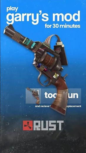 Play Garry's Mod for 30 minutes (and keep it) to unlock Garry's Mod Tool Gun in Rust! 🔨