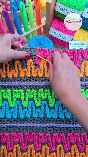 🌈🧶 Surface Crochet Colorwork Tutorial — Bold Raised Lines Pattern ✨