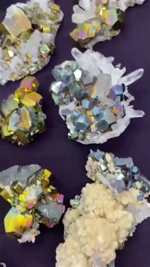 Crystal Pyrit with Quartz ~ All Rainbow Pyrit/ Borneo Indonesia