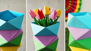Create a simple paper flower vase in minutes