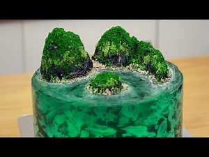 Jelly Island Chocolate Cake Recipe. A á Z / ocean cake / magical cake Island Chocolate Cake