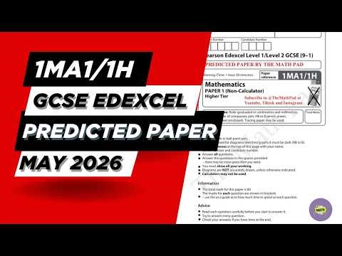 Predicted Paper GCSE (9-1) Edexcel Higher Maths 1ma1/1h May 2026