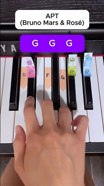 Learn 🎵 APT (Bruno Mars and Rosé) - Easiest Way! #pianotutorial #rose #brunomars #blackpink #apt