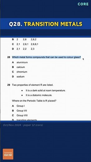 IGCSE Chemistry - Multiple Choice (exams from 2026) #chemistry #exams #revision