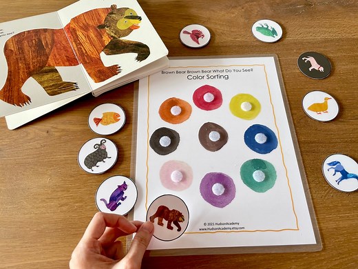 Brown Bear Color Matching Game: Eric Carle Toddler Busy Book (digital Download) - Etsy