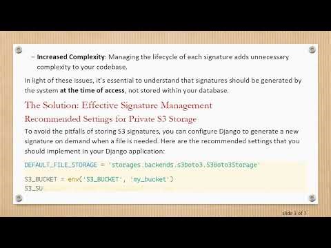 Properly Managing Django + S3 Signature Expiration