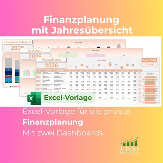 Financial Planning Template | Household Budget | Income & Expenses | Financial Overview for Individuals (CH / DE / AT) Excel German - Etsy