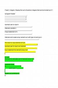 /*read n integers. Display the sum of positive integers that ca... | Filo