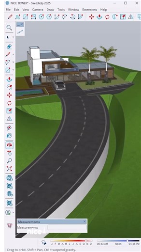 Nice Tower | SketchUp tutorial ✨ Smooth and realistic! Curved sloped road modeled in SketchUp with proper alignment and elevation — ready to fit into... | Instagram