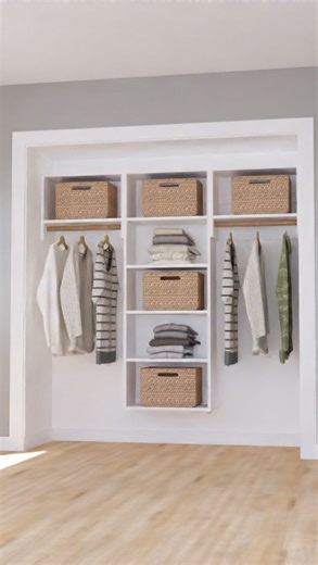 Need closet organizers? I swear by this free plan! It's a breeze to hang, build and adapt to any closet space! I've already organized three closets! And, yes, the plans are FREE! | Ana-White.com