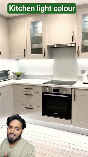 बहुत ही Light Color Modular Kitchen ✨ | White Luxury Kitchen | Calm & Modern Look Idea #shorts