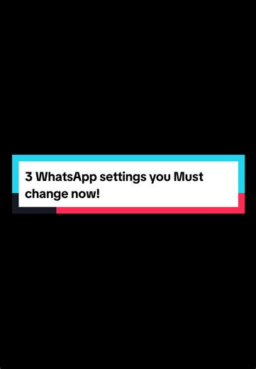 3WhatsApp settings you Must Change now! Go to Whatsapp settings, privacy, read the receipt, tum it off, Data and storage, Upload quality HD. #whatsapp #privacy #settings #feature #tipsandtricks