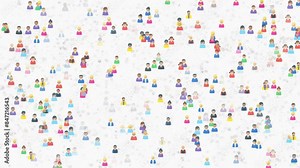 Internet Communication People. Interacting Friends, Colleagues in the Digital Environment. White background. Looped video.