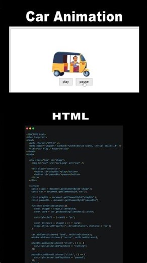 Car Control with CSS & JS! 🚗💨 #webdevelopment #javascript #css3 #coding #html #shorts #frontend