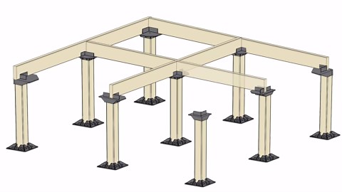 Heavy Duty Deck Block Kit for Decks Up to 10'x10' – Complete 18-Piece Foundation Set for 4x4, 2x4 & 2x6 Lumber – Lightweight, Eco-Friendly, Durable & Easy to Install – 10-Year Warranty