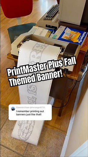 Commodore 64, PrintMaster Plus & Dot Matrix Printer: Making a Fall banner for students to colour!