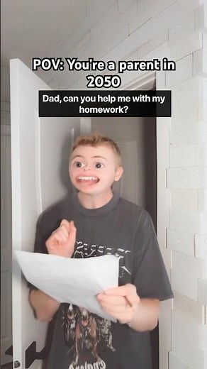 Dad Helps Son With Homework