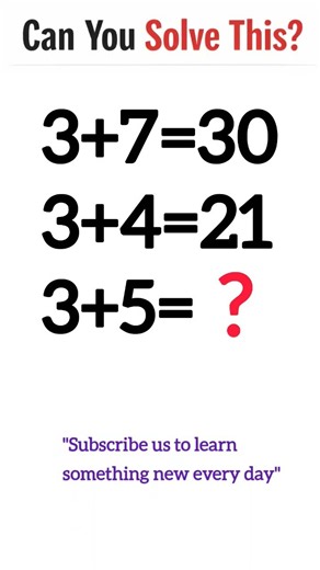 Morning Math Puzzle Challenge ⁉️ #mathematics