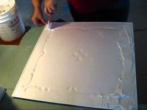 Drywall and Sheetrock Ceiling Repair using Glue Up Ceiling Tiles