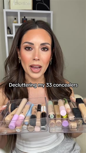 Decluttering my concealers 🙊 Which concealer is your favorite? #concealer #declutter #concealers #makeupdeclutter