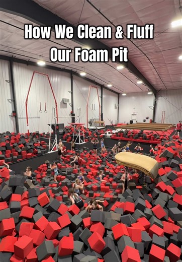How we clean our foam pit #victory #sports #gymnastics #trend #fyp | Cleaning Out The Foam Pit