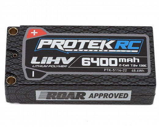 ProTek RC 2S 130C Low IR Si-Graphene   HV Shorty LiPo Battery (7.6V/6400mAh) [PTK-5114-22]