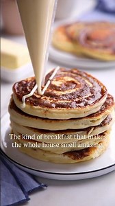 Cinnamon Roll Pancakes #cinnamonrolls #pancake #breakfast