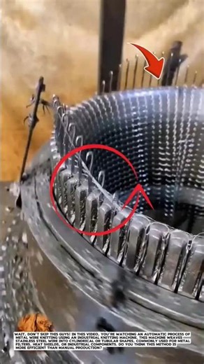 Automatic Metal Wire Knitting Process Using Industrial Machine.