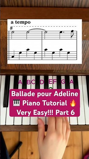 Ballade pour Adeline 🎹Piano Tutorial Very Easy!!! Part 6 #pianotutorial #balladepouradeline #piano